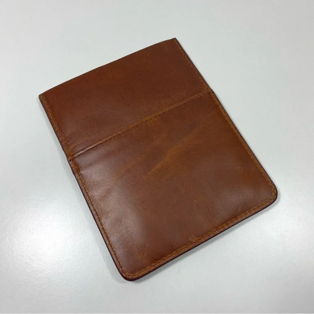 Superdry Premium Leather Cognac Brown Travel Wallet Passport Card Money Holder